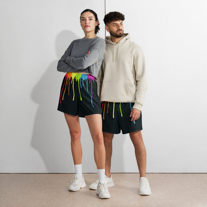 Rainbow Paint Drips Shorts Shorts Long The Rainbow Stores