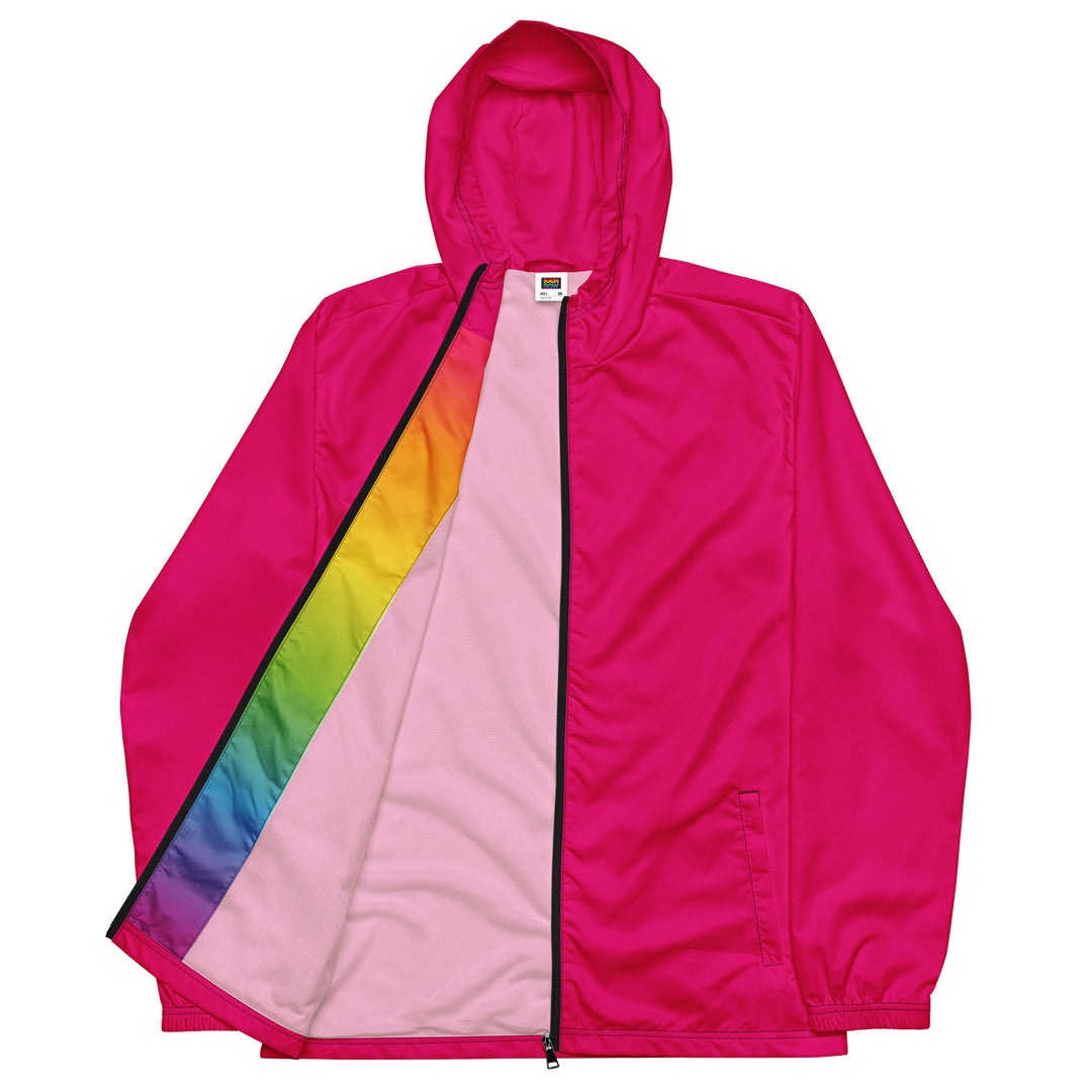 Hot Pink Windbreaker With Rainbow Pride Inside Windbreaker The Rainbow Stores