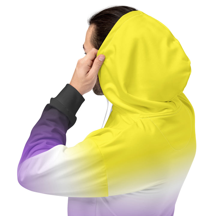 Non Binary Graduated Pride Flag Hoodie Hoodies AOP The Rainbow Stores