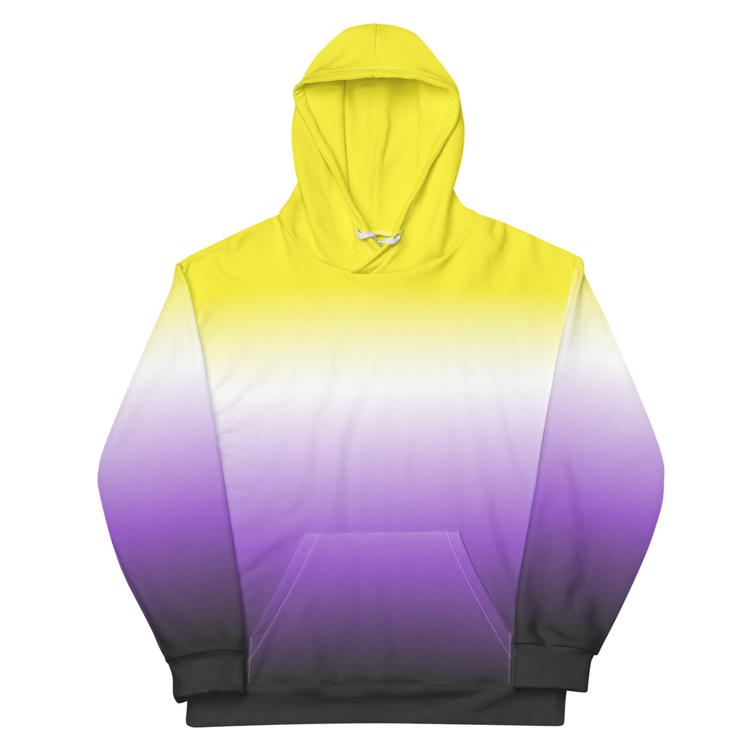 Non Binary Graduated Pride Flag Hoodie Hoodies AOP The Rainbow Stores