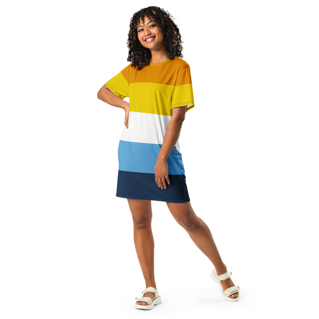 AroAce Pride Flag T-shirt Dress Dresses The Rainbow Stores