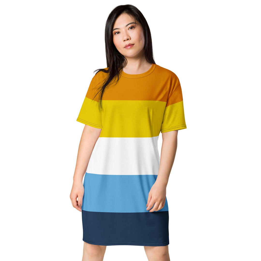 AroAce Pride Flag T-shirt Dress Dresses The Rainbow Stores