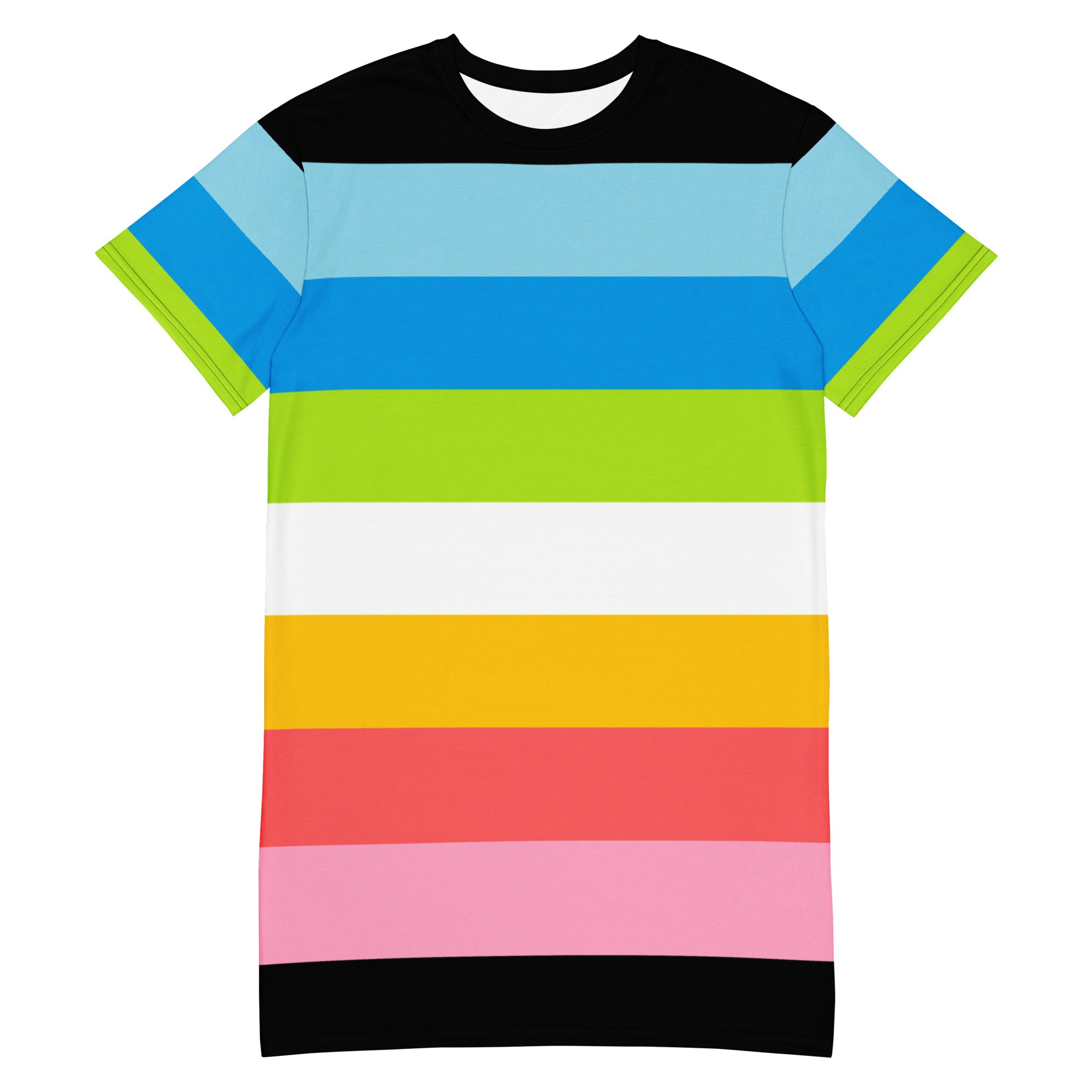 rainbow striped dress shirt Addy Rainbow Stripe Button-Up Maxi Shirt Dress