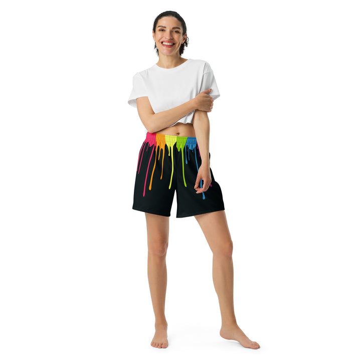 Rainbow Paint Drips Shorts Shorts Long The Rainbow Stores