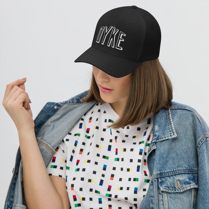 Dyke Embroidered Closed Back Cap Hats The Rainbow Stores