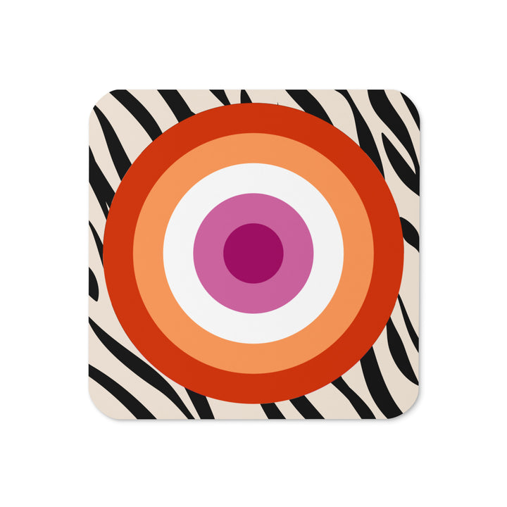 Lesbian Pride Flag Roundel on Zebra Coaster Coaster The Rainbow Stores