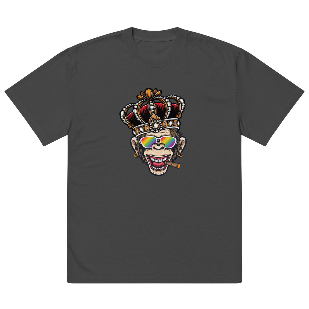 King Monkey With Rainbow Glasses Oversized Faded T-Shirt T-shirts The Rainbow Stores