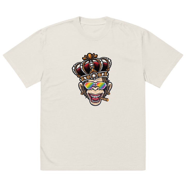 King Monkey With Rainbow Glasses Oversized Faded T-Shirt T-shirts The Rainbow Stores