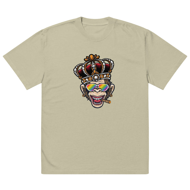 King Monkey With Rainbow Glasses Oversized Faded T-Shirt T-shirts The Rainbow Stores