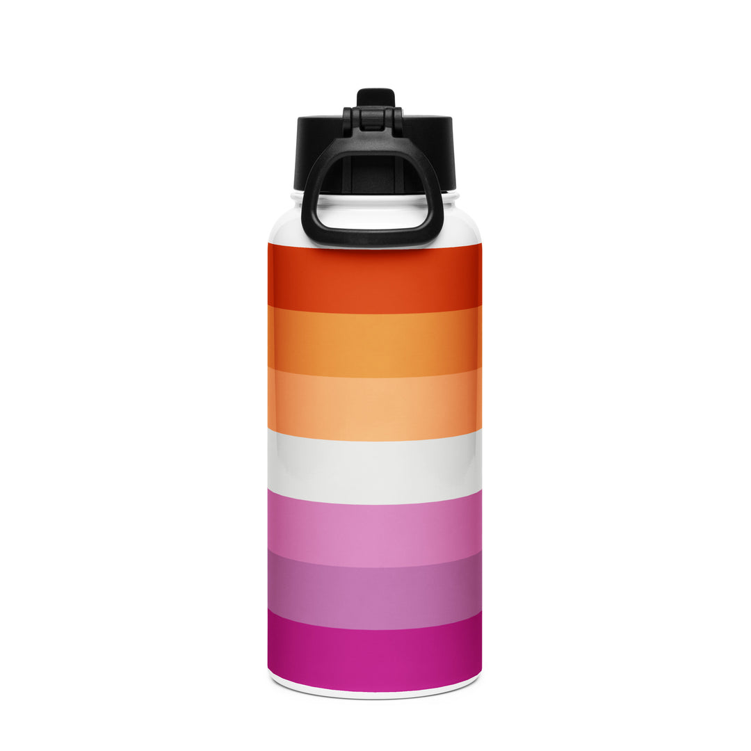 Lesbian Pride Flag Stainless Steel Water Bottle Water Bottle The Rainbow Stores