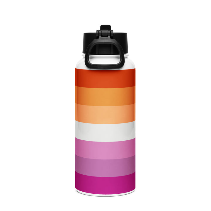 Lesbian Pride Flag Stainless Steel Water Bottle Water Bottle The Rainbow Stores