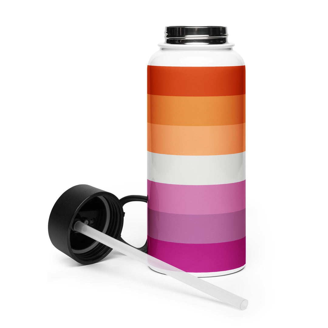 Lesbian Pride Flag Stainless Steel Water Bottle Water Bottle The Rainbow Stores