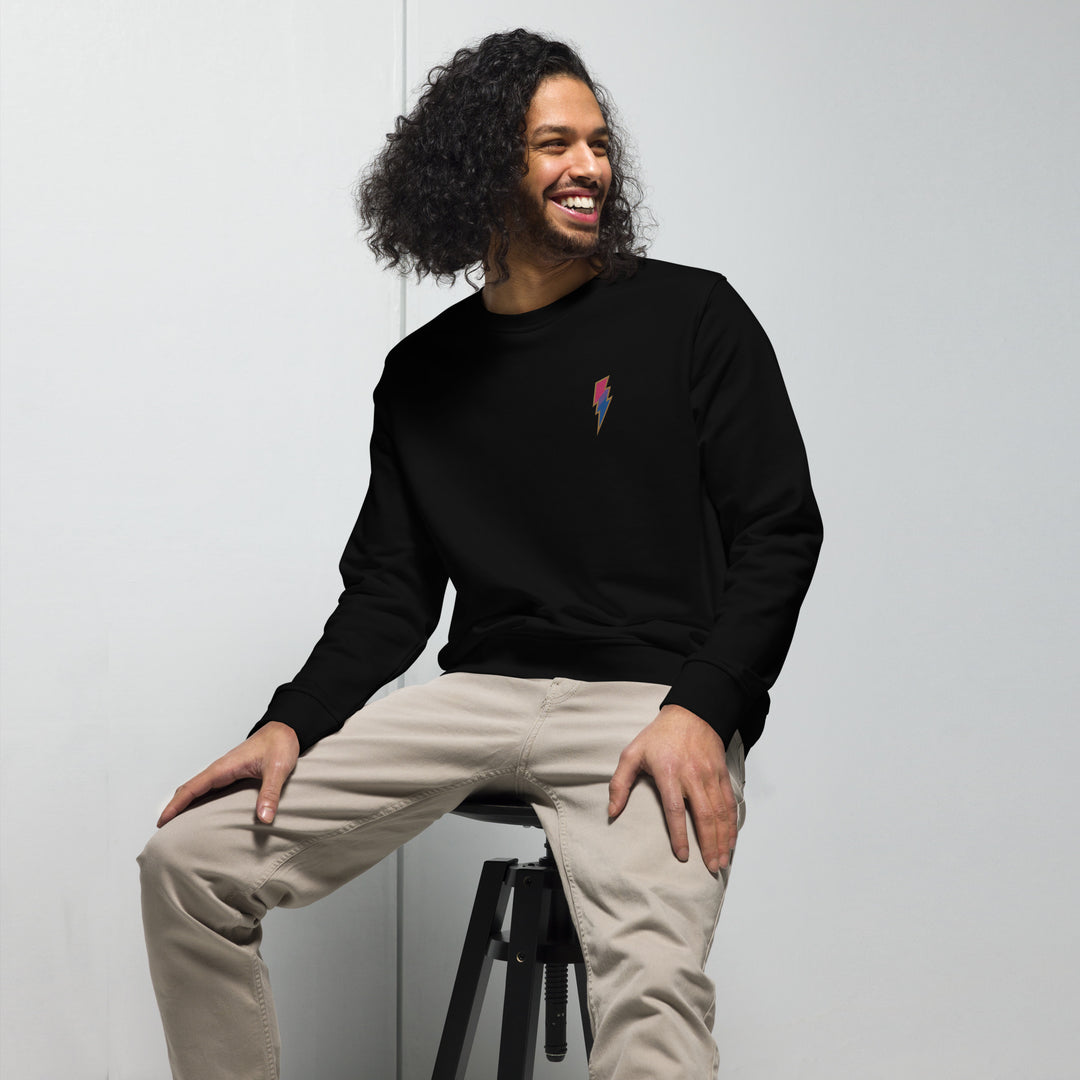 Bisexual Pride Lightning Embroidered Organic Sweatshirt Sweatshirts SOL's The Rainbow Stores