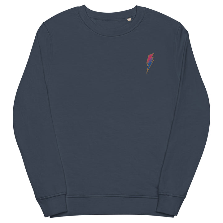 Bisexual Pride Lightning Embroidered Organic Sweatshirt Sweatshirts SOL's The Rainbow Stores