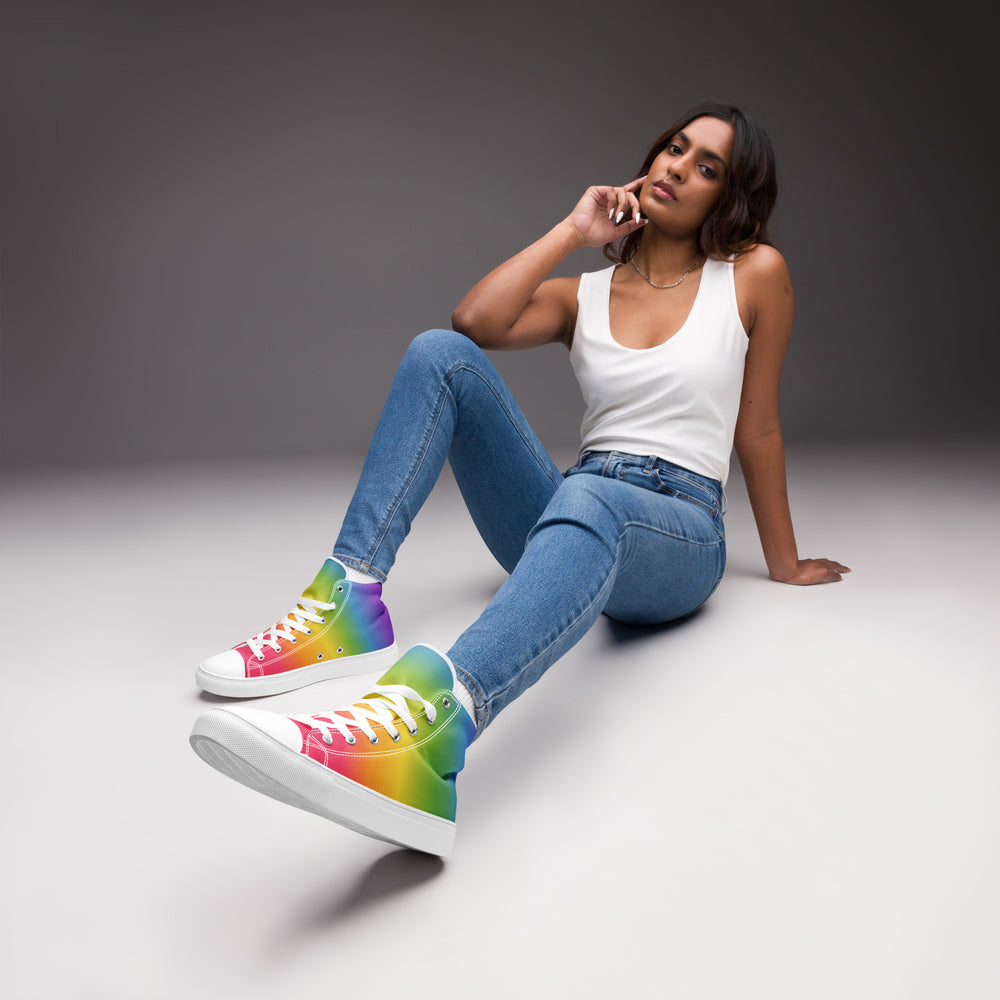 Rainbow Pride Gradient High Top Trainers (female sizes) High Tops The Rainbow Stores