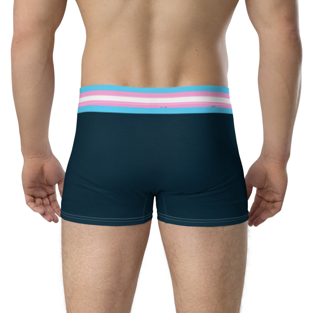 Trans Pride Flag Trim Boxer Briefs (Blue)