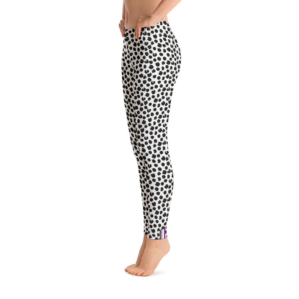 Asexual Pride Flash Dotted Leggings