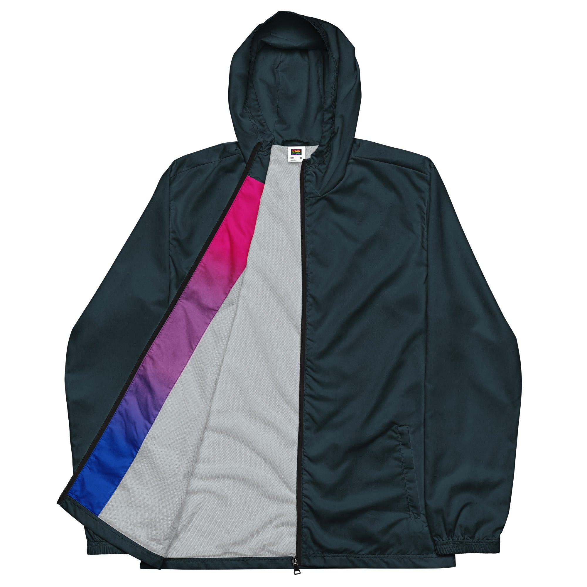 Midnight Blue Windbreaker With Bisexual Pride Inside – The