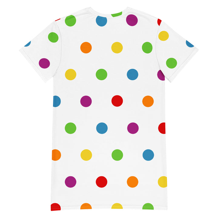Rainbow Spots White T-shirt Dress Dresses The Rainbow Stores