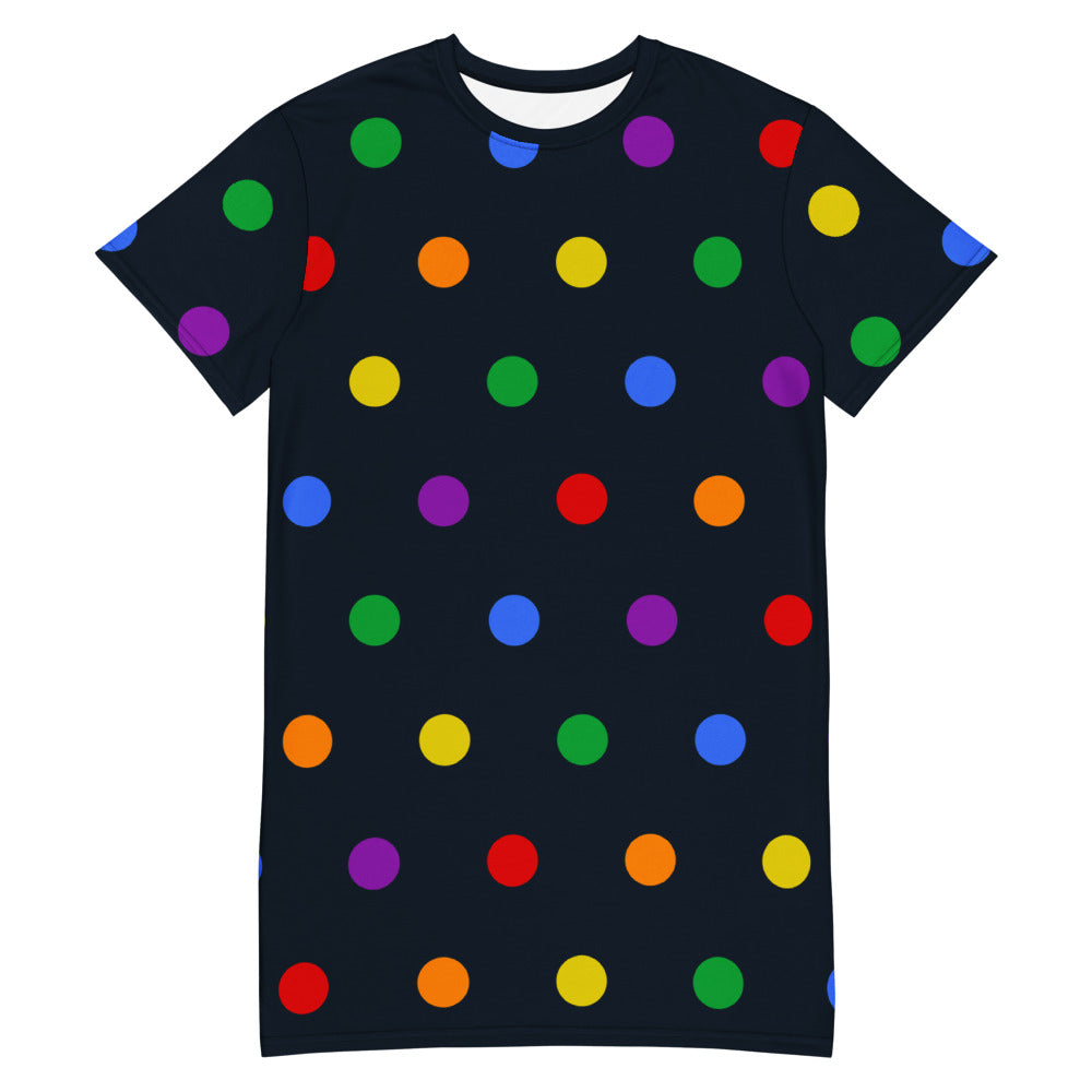rainbow polka dot shirt