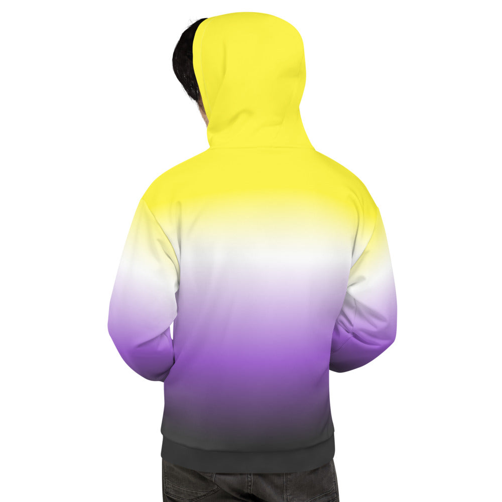 Non Binary Graduated Pride Flag Hoodie Hoodies AOP The Rainbow Stores