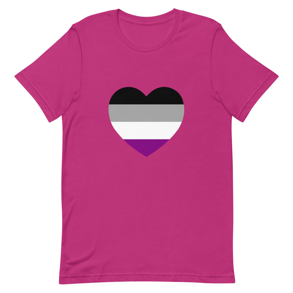 Asexual Pride Flag Heart T-Shirt T-shirts The Rainbow Stores