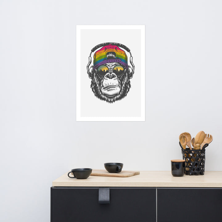 Rainbow Gorilla At Sunrise Art Print Art prints The Rainbow Stores