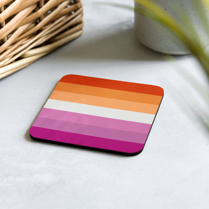 Lesbian 7 Stripe Pride Flag Coaster Coaster The Rainbow Stores