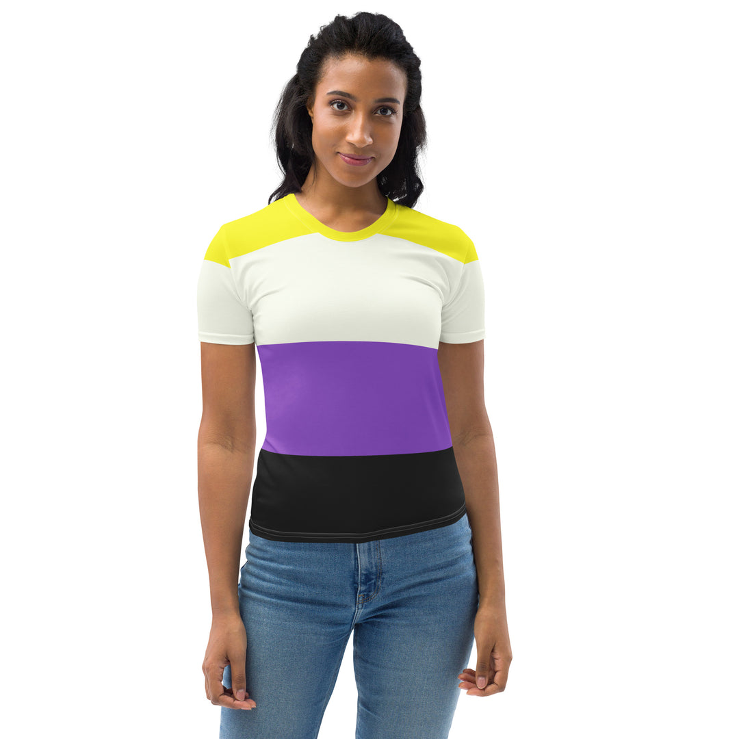 Non Binary Pride Flag Fitted T-shirt AOP T-shirts The Rainbow Stores