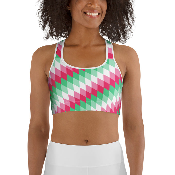 Abrosexual Pride FlagDiamonds Sports Bra Sports Bras The Rainbow Stores