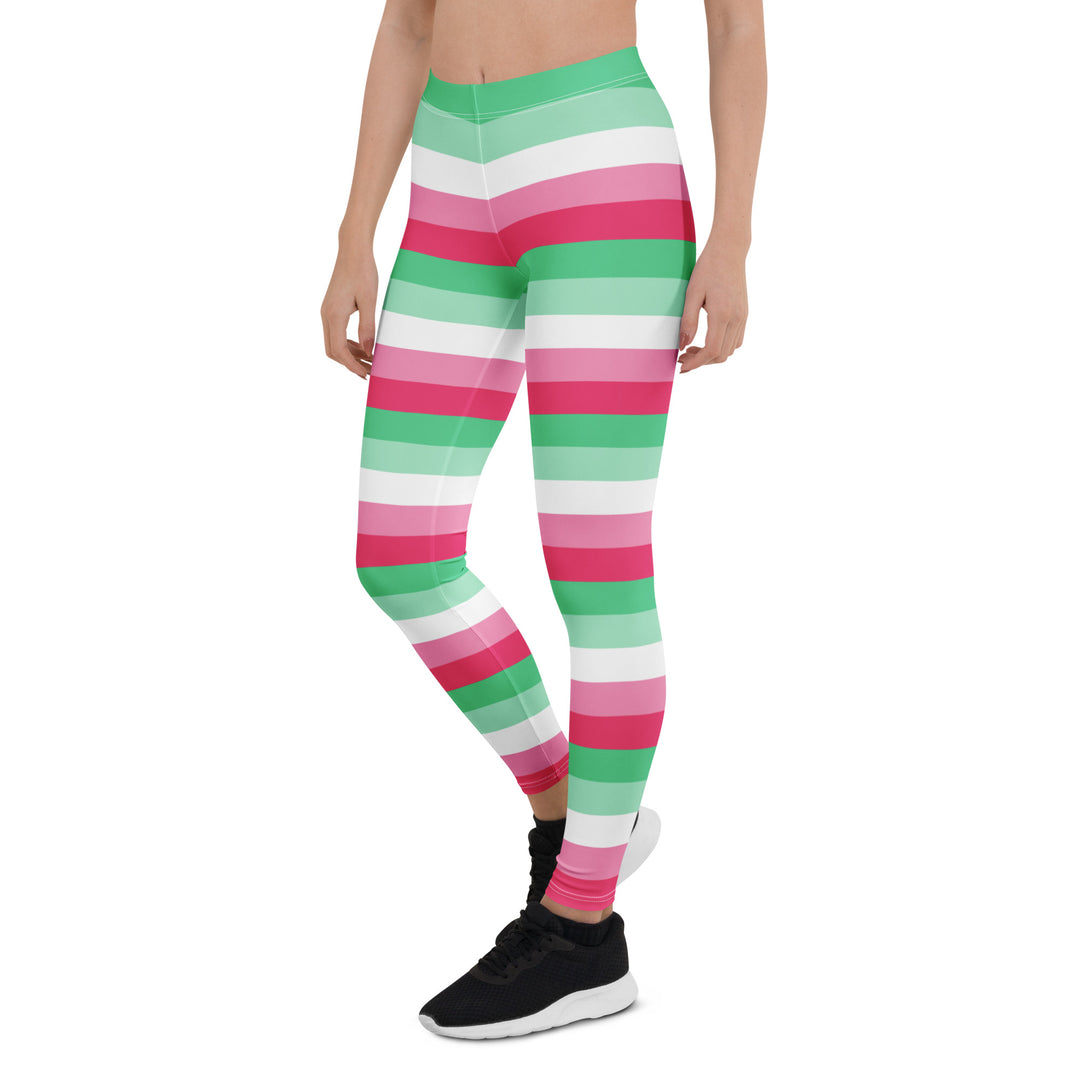 Abrosexual Pride Hooped Leggings Leggings The Rainbow Stores