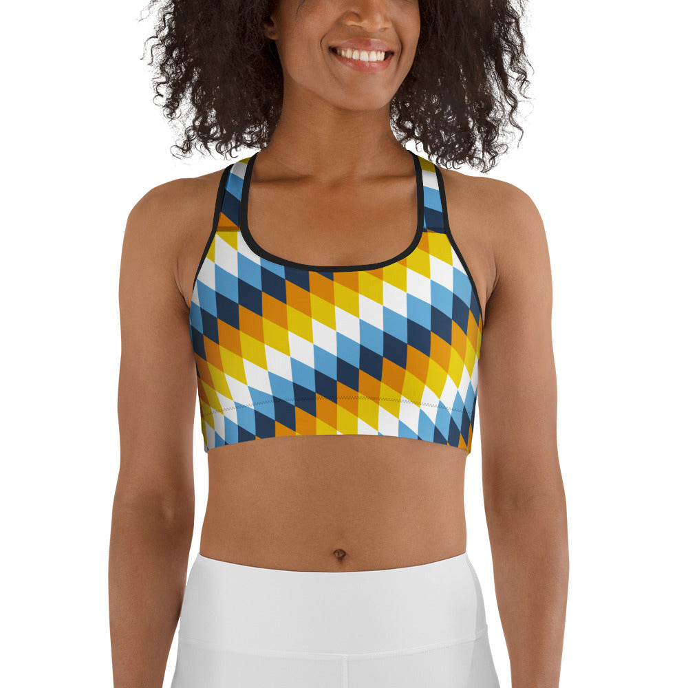 Aroace Pride Flag Diamonds Sports Bra Sports Bras The Rainbow Stores