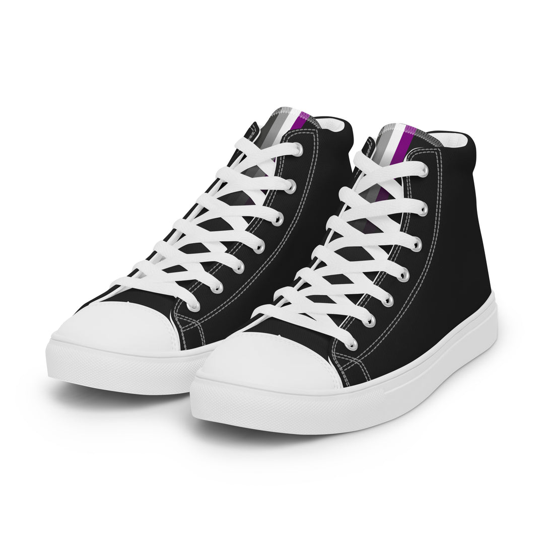 Asexual Pride Black High Top Trainers (female sizes) High Tops The Rainbow Stores