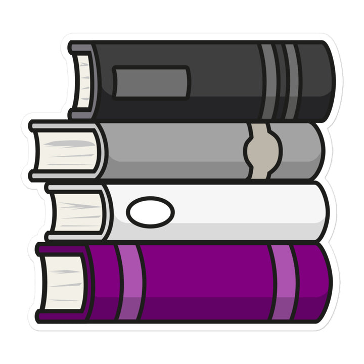 Asexual Pride Flag Book Stack Sticker Stickers The Rainbow Stores