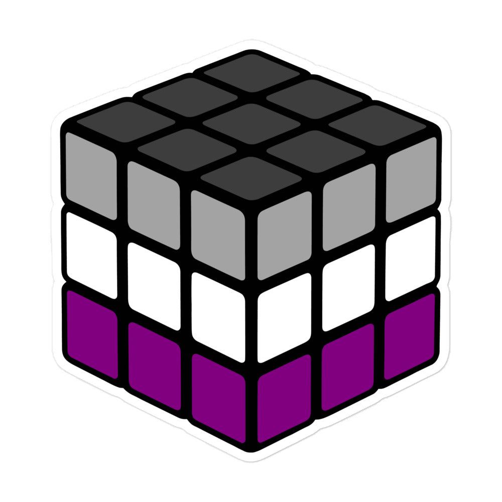 Asexual Pride Flag Rubik’s Cube Sticker Stickers The Rainbow Stores
