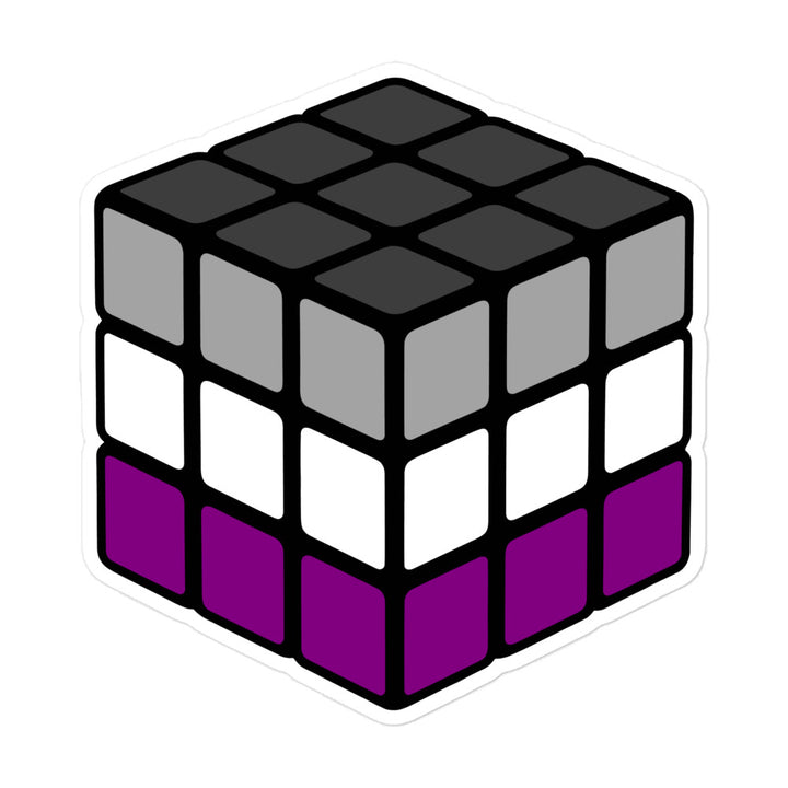 Asexual Pride Flag Rubik’s Cube Sticker Stickers The Rainbow Stores
