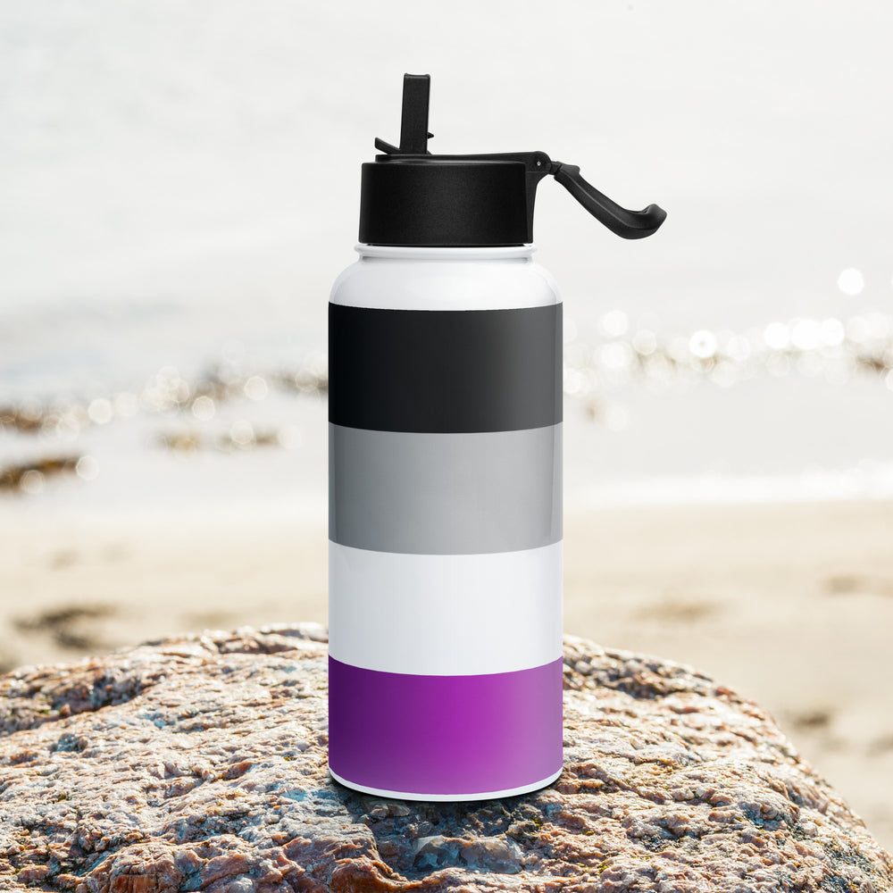 Asexual Pride Flag Stainless Steel Water Bottle Water Bottle The Rainbow Stores