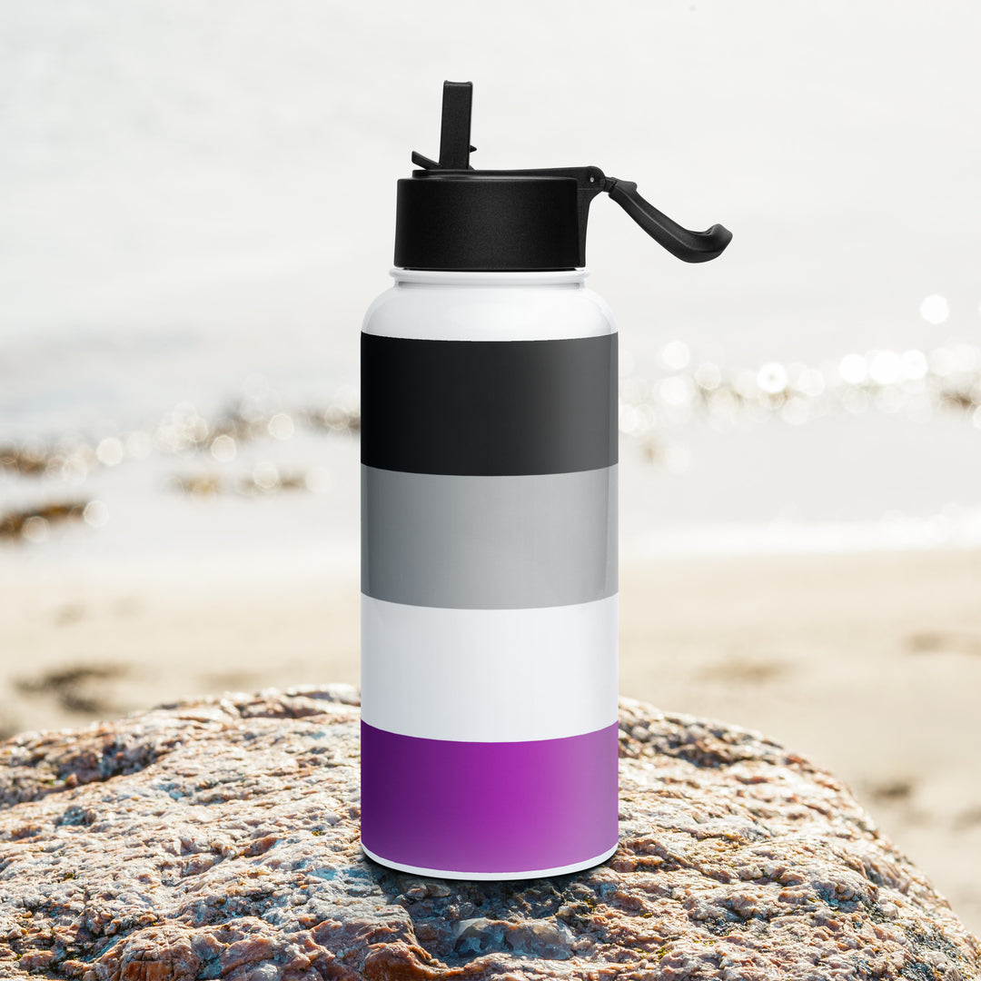 Asexual Pride Flag Stainless Steel Water Bottle Water Bottle The Rainbow Stores