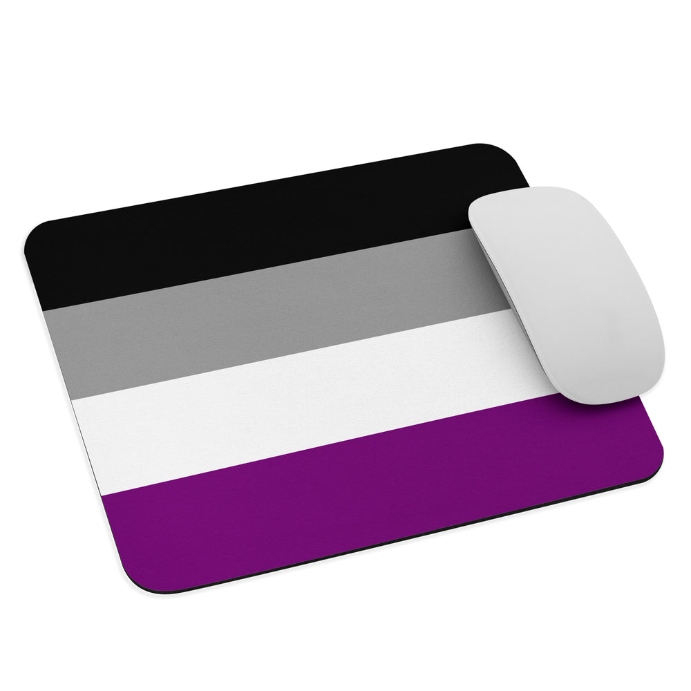 A rectangular mouse pad / mouse mat in the stripes of the Agender Pride Flag