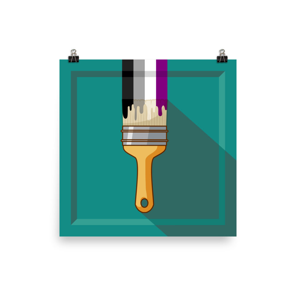 Asexual Pride Paintbrush Art Print Art prints The Rainbow Stores