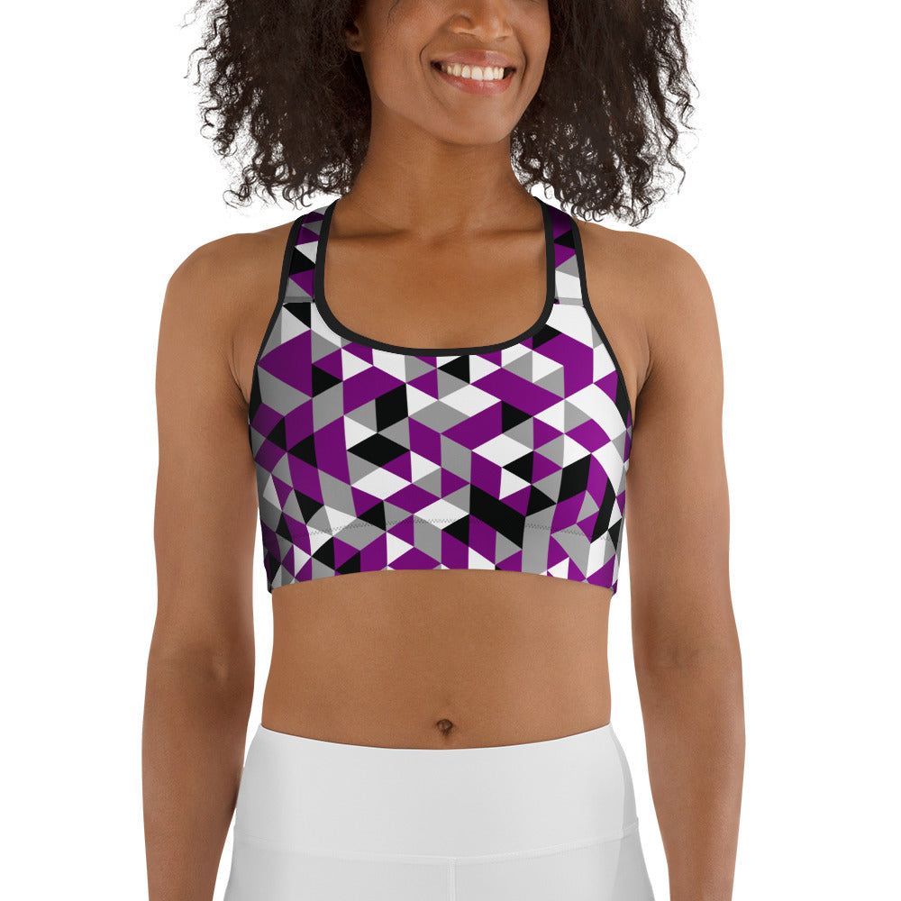 Asexual Pride Triangles Sports bra Sports Bras The Rainbow Stores