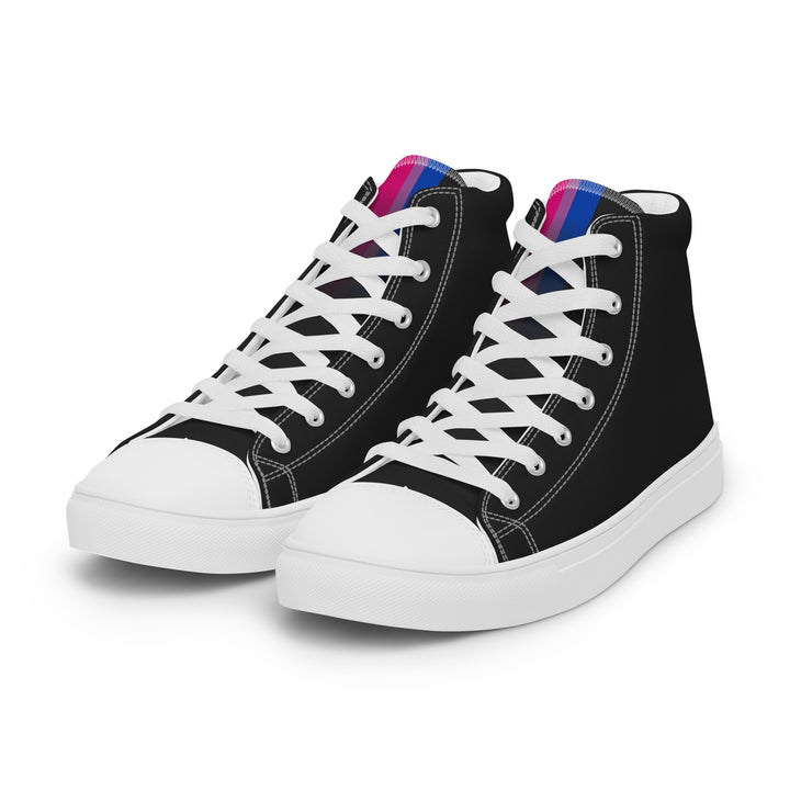 Bi Pride Black High Top Trainers (male sizes)  The Rainbow Stores