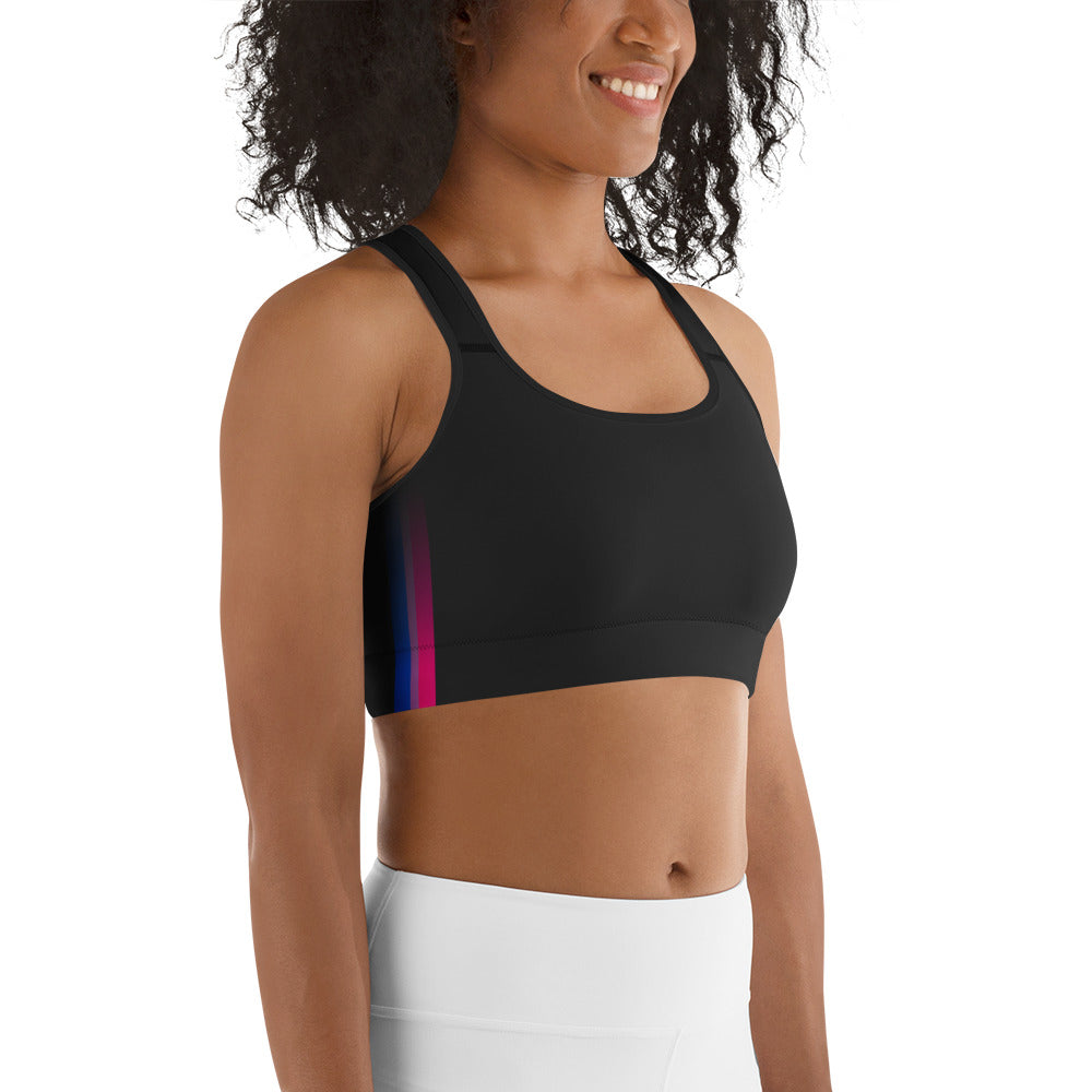 Bisexual Pride Flag Side Fade Sports Bra Sports Bras The Rainbow Stores