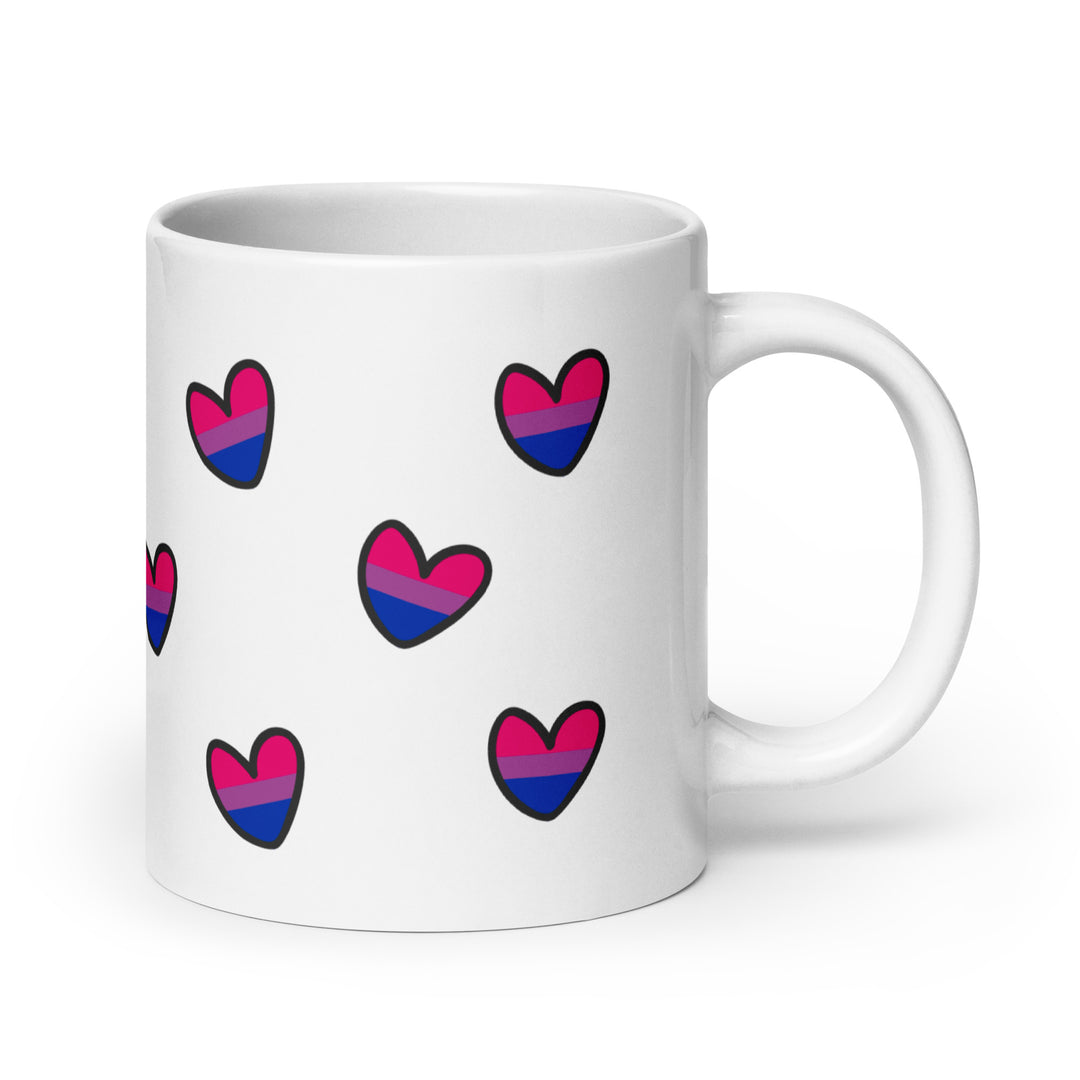 Bisexual Pride Hearts Pattern Mug Mugs The Rainbow Stores