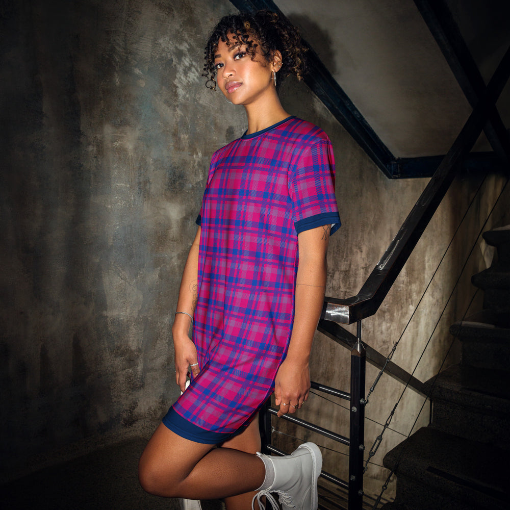 Bisexual Tartan T-shirt Dress Dresses The Rainbow Stores