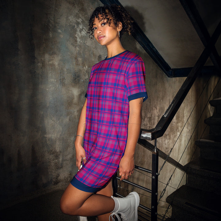 Bisexual Tartan T-shirt Dress Dresses The Rainbow Stores