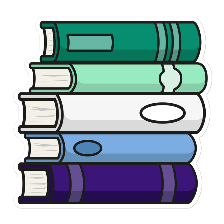 Gay Men Pride Flag Book Stack Sticker Stickers The Rainbow Stores