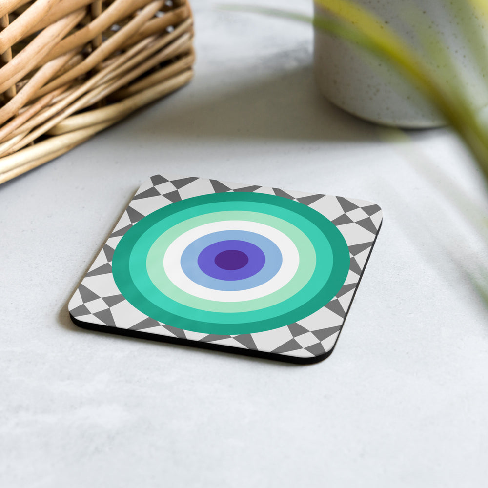 Gay Men's Pride Flag Roundel on Triangles Coaster Coaster The Rainbow Stores