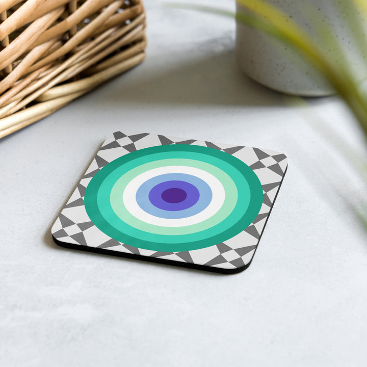 Gay Men's Pride Flag Roundel on Triangles Coaster Coaster The Rainbow Stores