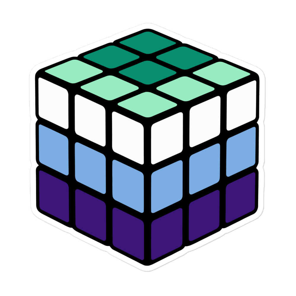 Gay Men's Pride Flag Rubik’s Cube Sticker Stickers The Rainbow Stores